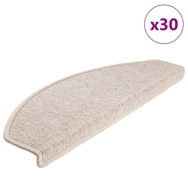 vidaXL Trappematter 30 stk 65x24x4 cm taupe halvrund store