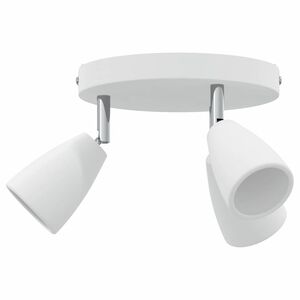 vidaXL Takspot med s&oslash;kelys Hvit 19 x 19 x 14,5 cm Metall