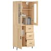 vidaXL Highboard sonoma eik 69,5x34x180 cm konstruert tre