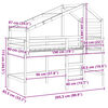vidaXL Køyeseng med stige og tak 80x200 cm heltre furu
