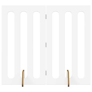 vidaXL Folding Pet Fence 2 pcs Hvit 100,5 x 38 x 90 cm Konstruert tre