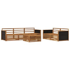vidaXL Utend&oslash;rs sofa-sett 6 pcs Naturlig Solid akasietre