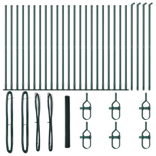 vidaXL Gjerdep&aring;le gr&oslash;nn 50 x 1,6 m (13 mm nett) St&aring;l og PVC