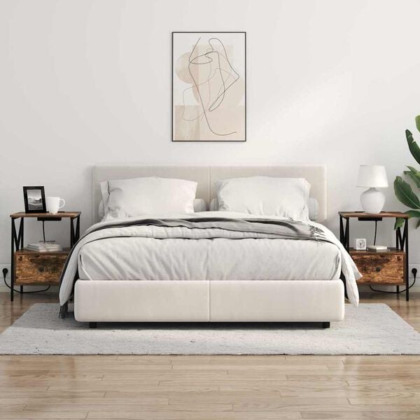 vidaXL Nattbordskap 2 pcs R&oslash;kt eik 41,5 x 40,5 x 55 cm Konstruert tre