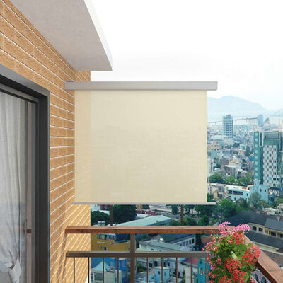 vidaXL Sidemarkise for balkong multifunksjonell 150x200 cm kremhvit
