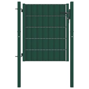 vidaXL Gjerdeport PVC og st&aring;l 100x81 cm gr&oslash;nn