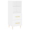 vidaXL Highboard hvit 34,5x34x180 cm konstruert tre