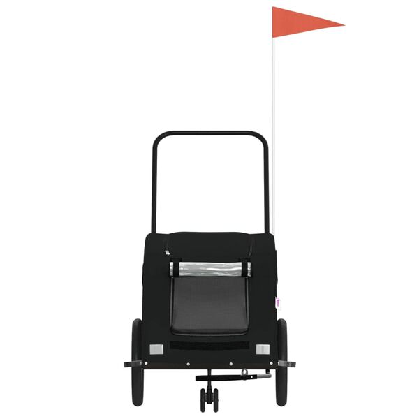 vidaXL Kjæledyrsykkelhenger svart oxfordstoff og jern