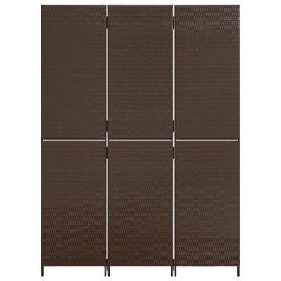 vidaXL Romdeler 3 paneler brun polyrotting