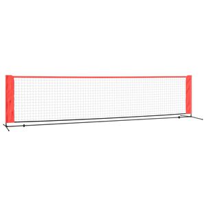 vidaXL Tennisnett svart og r&oslash;d 400x100x87 cm polyester