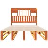 vidaXL Seng med bokhylle uten madrass voksbrun 135x190 cm heltre furu
