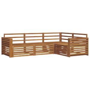 vidaXL Utend&oslash;rs sofa-sett 4 pcs Naturlig Solid akasietre