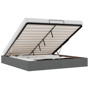 vidaXL Ottoman sengeramme uten madrass m&oslash;rkegr&aring; Super King stoff