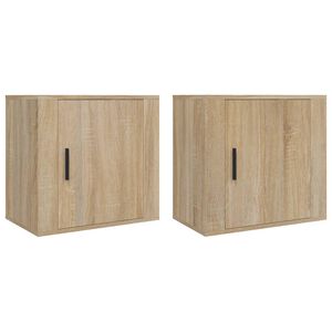 vidaXL Veggmonterte nattbord 2 stk sonoma oak 50x30x47 cm