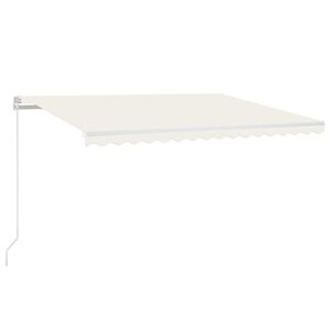 vidaXL Manuell uttrekkbar markise 400x350 cm kremhvit