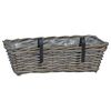 vidaXL Hengende Plantekurv 2 pcs Gr&aring; 48 x 22 x 15 cm Lacak Rattan