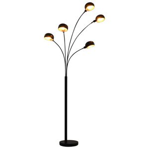 vidaXL St&aring;ende lampe 200 cm 5 x E14 svart og gull