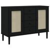 vidaXL Skjenk SENJA rotting utseende svart 112x40x80 cm heltre furu