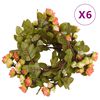 vidaXL Blomsterkranser 6 stk solnedgangr&oslash;d 215 cm