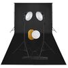 vidaXL Fotostudiosett med lys, bakgrunn og reflektor