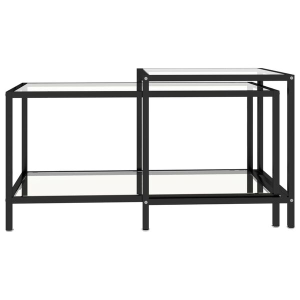 vidaXL Tebord 2 stk herdet glass gjennomsiktig