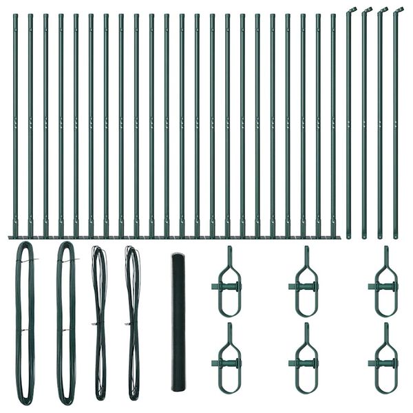 vidaXL Gjerdep&aring;le gr&oslash;nn 50 x 1,4 m (25 mm nett) St&aring;l og PVC