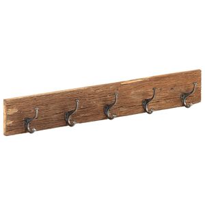vidaXL Knaggrekke med 5 kroker 100x2,5x15 cm gjenvunnet heltre