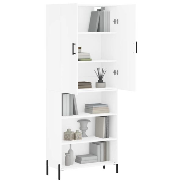 vidaXL Highboard hvit 69,5x34x180 cm konstruert tre