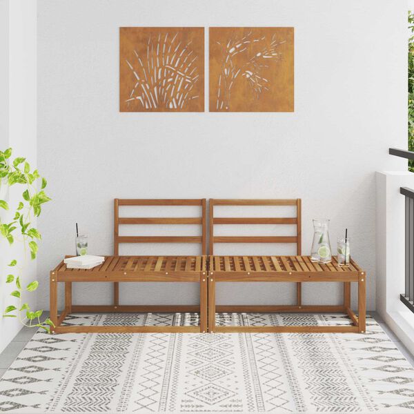 vidaXL Utend&oslash;rs End Sofagruppe 2 Stk Naturlig 182,5 x 63 x 73 cm