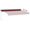 vidaXL Manuell uttrekkbar markise med LED burgunder 350x250 cm