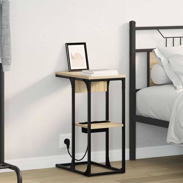 vidaXL Nattbordskap Sonoma eik 41,5 x 26 x 60,5 cm Konstruert tre