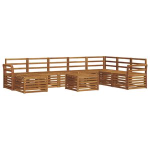 vidaXL Utend&oslash;rs sofa-sett 9 stk. Naturlig