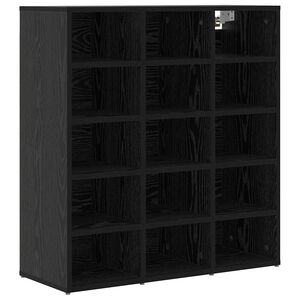 vidaXL Sko Skap 77,5 x 30 x 83,5 cm Konstruert tre Svart eik