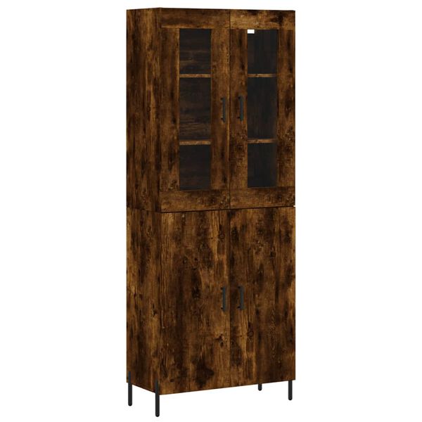 vidaXL Highboard r&oslash;kt eik 69,5x34x180 cm konstruert tre