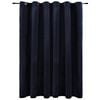 vidaXL Lystett gardin med metallringer fl&oslash;yel svart 290x245 cm