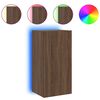 vidaXL Vegghengt TV-benk med LED brun eik 40,5x35x80 cm