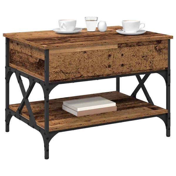 vidaXL Kaffebord Gamle tre 70x50x50cm Konstruert tre