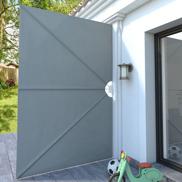 vidaXL Sammenleggbar sidemarkise for terrasse grå 300x200 cm