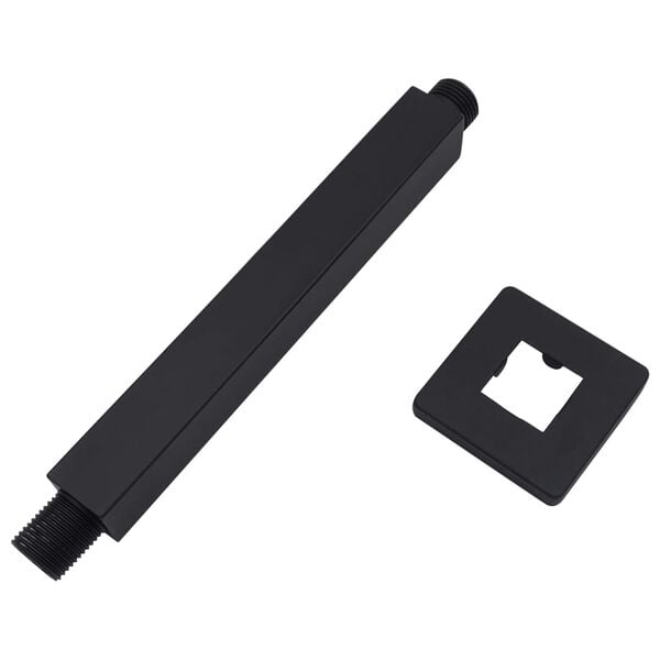 vidaXL Dusjst&oslash;ttearm firkantet rustfritt st&aring;l 201 svart 20 cm