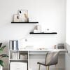 vidaXL Flytende vegghyller 2 stk h&oslash;yglans svart 90x23,5x3,8 cm MDF