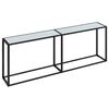 vidaXL Konsollbord hvit marmor 220x35x75,5 cm herdet glass