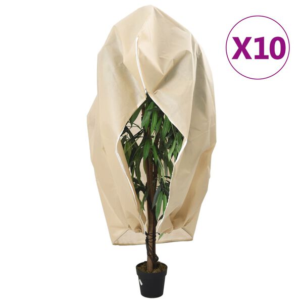 vidaXL Plantefleecetrekk med glidel&aring;s 10 stk 70 g/m&sup2; 1,2x1,8 m