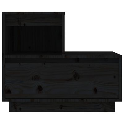 vidaXL Nattbord svart 60x34x51 heltre furu