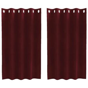 vidaXL Blendingsgardiner 2 stk. Vinr&oslash;d 140 x 140 cm Fl&oslash;yel