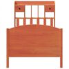 vidaXL Seng med bokhylle uten madrass voksbrun 100x200 cm heltre furu