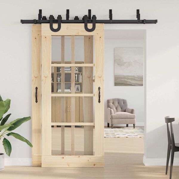 vidaXL Utstyr for skyvedør 200 cm stål svart