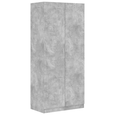 vidaXL Garderobe betonggrå 90x52x200 cm sponplate