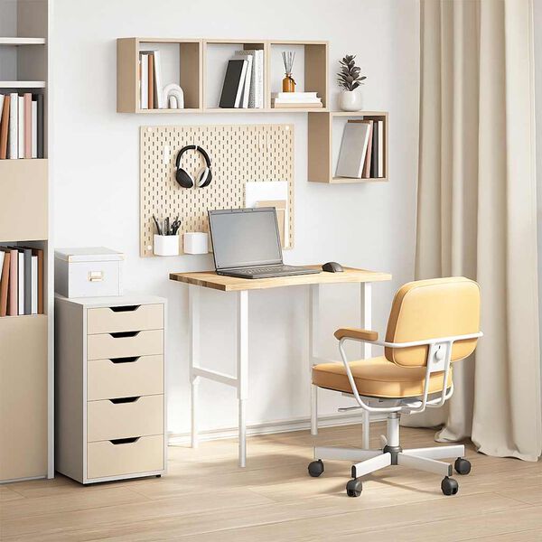 vidaXL Bordplate rektangulær 80x50x2,5 cm ubehandlet heltre eik