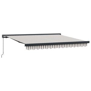 vidaXL Uttrekkbar markise Lys Gr&aring; og Hvit 400 &times; 300 cm