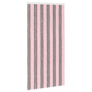 vidaXL Insektgardin Chenille S&oslash;lvgr&aring; og rosa 100 x 200 cm 100% PP